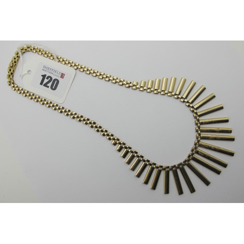 120 - A 9ct Gold Graduated Necklace, of graduated design, to snap clasp, 41.5cm long (26grams).