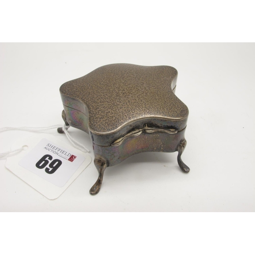 69 - A Hallmarked Silver Trinket Box, Birmingham 1912 (marked indistinct), of abstract shaped design, plu... 