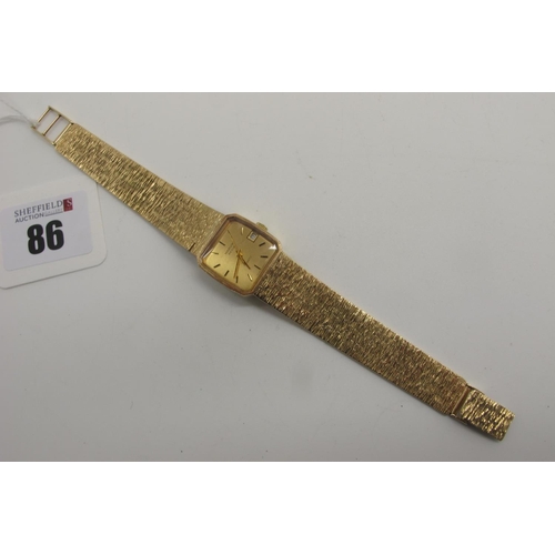 86 - Marvin Revue; A Vintage Wristwatch, the signed (17mm) square dial with line markers, centre seconds ... 