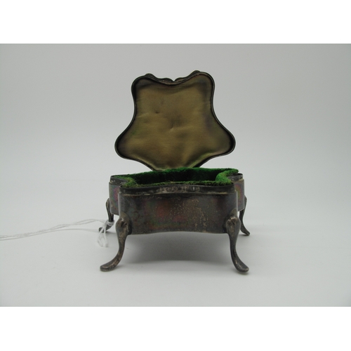 69 - A Hallmarked Silver Trinket Box, Birmingham 1912 (marked indistinct), of abstract shaped design, plu... 