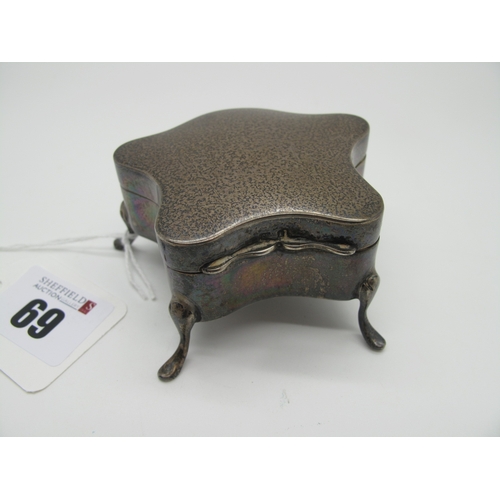 69 - A Hallmarked Silver Trinket Box, Birmingham 1912 (marked indistinct), of abstract shaped design, plu... 