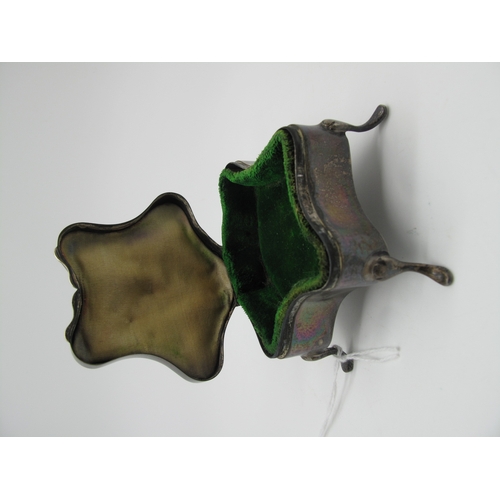 69 - A Hallmarked Silver Trinket Box, Birmingham 1912 (marked indistinct), of abstract shaped design, plu... 