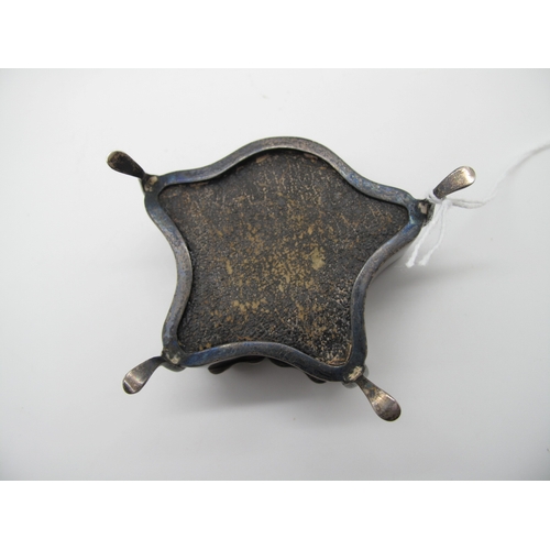 69 - A Hallmarked Silver Trinket Box, Birmingham 1912 (marked indistinct), of abstract shaped design, plu... 
