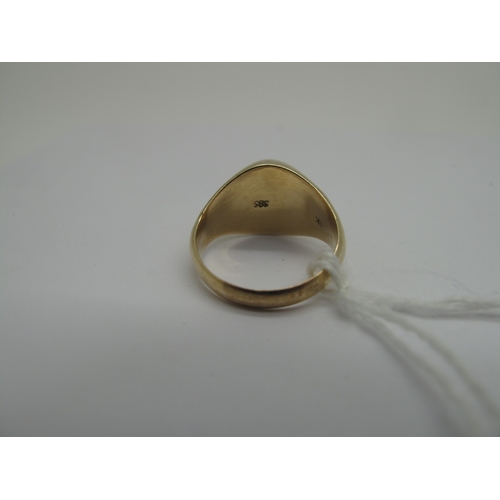 160 - A Cabochon Star Single Stone Ring, of bombé stylem oval set, between two single cut diamond highligh... 