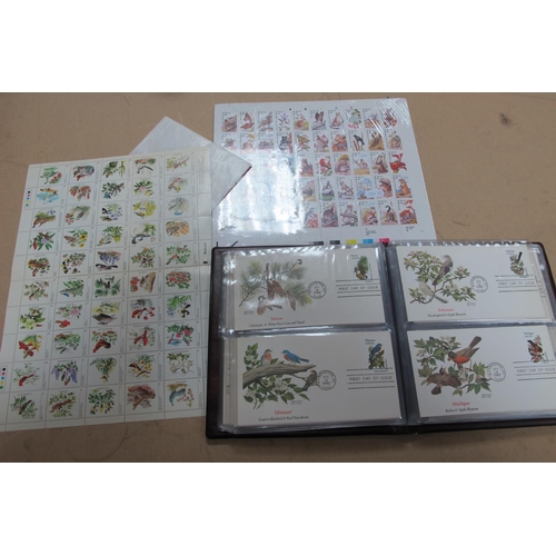 172 - A Collection of USA 1982 State Birds and Flowers in FDC's, in a special album and a mint sheet of 19... 