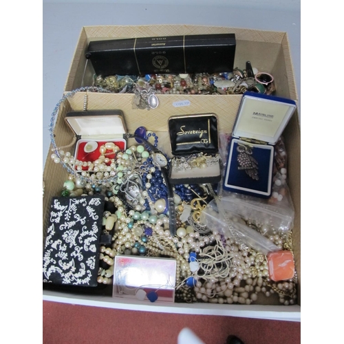 28 - A Mixed Lot of Assorted Costume Jewellery, including owl brooch, bead necklaces, earrings, imitation... 