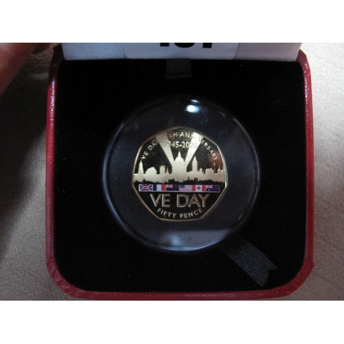 481 - A 2020 Gibraltar VE Day 75th Anniversary Gold Proof 50p, cased, lacking certificate of authenticity.