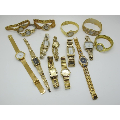 76 - A Collection of Assorted Modern Gold Plated Ladies Wristwatches, including Pulsar, Nina, Jewel Time,... 