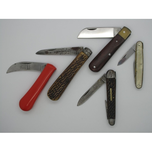 203 - Pocket Knives by Richards, Eye Witness, A. Wright, Mosely & Co and C. Butler, all approximately 9cm ... 