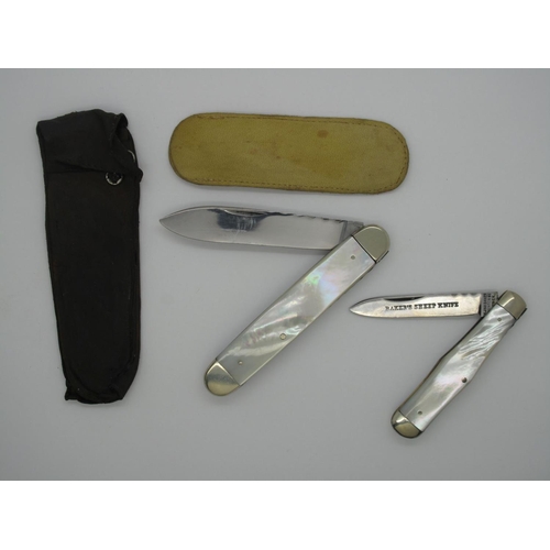 205 - Pocket Knives - A Single Blade Knife, the tang marked 'W.Jno. Baker, Hunter St Sydney', with mother ... 