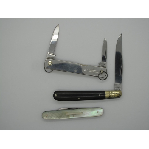 293 - Pocket Knives - W.H. Wragg of Sheffield Single Blade Knife, with polished horn scales, brass bolster... 