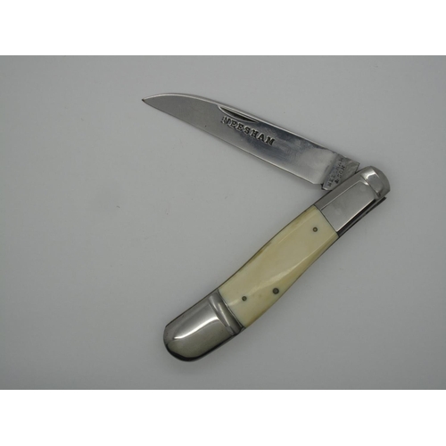 299 - Pocket Knife by Needham & Son, with ivory scales, large bolsters in nickel silver with brass liners,... 