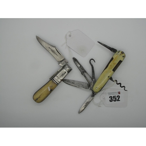 352 - Pocket Knives; A Multiblade Unnamed Knife, with nine tools, 8.5cm closed; A Southern & Richardson, S... 