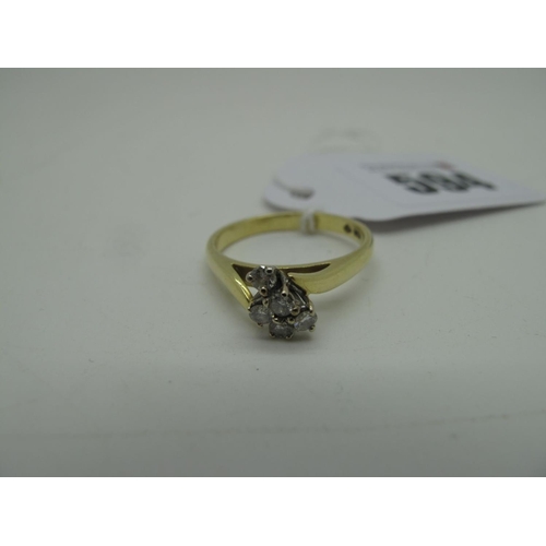 594 - A Five Stone Diamond Ring, of abstract deign, claw set throughout with brilliant cut stones, stamped... 