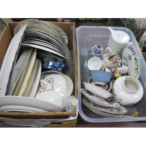 1104 - Meat Plates, tureen, ladle, coffee pot etc:- Two Boxes.