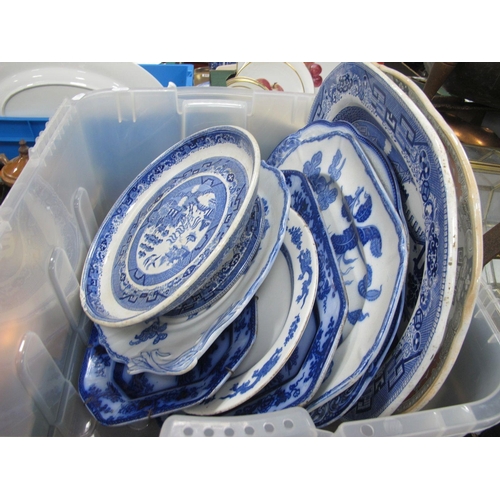 1110 - XIX Century Blue-White Meat Plates, etc:- One Box.