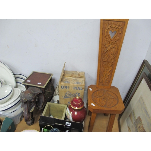 1145 - Schatz 400 Day Mantel Clock, with key, in original box, Limoges lidded jar and jug, Victorian commem... 