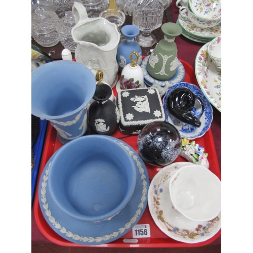 1156 - Wedgwood Jasperware Trinkets, Portmeirion jug, Brambly Hedge cup and saucer, etc :- One Tray