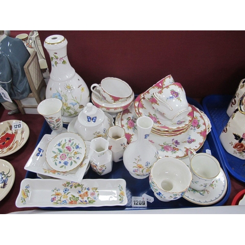 1209 - Aynsley Table Lamp and Trinkets, teaware, etc:- One Tray