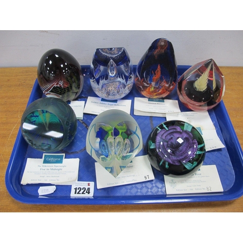 1224 - Caithness Limited Edition Paperweights, of 150 'Time Machine', 'five to Midnight', limited edition o... 