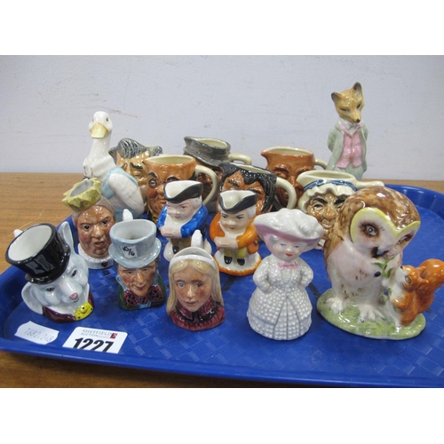 1227 - Two Royal Albert and One Beswick Beatrix Potter Figurines, Bilton and other miniatures.