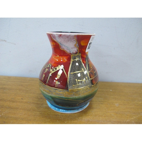 1264 - Anita Harris Potteries Past Vase, gold signed, 10cm high.