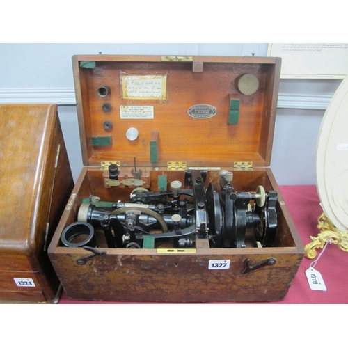 1322 - Theodolite by Cooke, Troughton & Simms, No 38007, in black lacquer, with accessories, in original bo... 