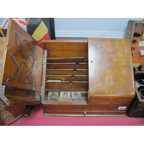 1324 - A Late XIX Century Stationary Cabinet, with fitted interior single drawer.