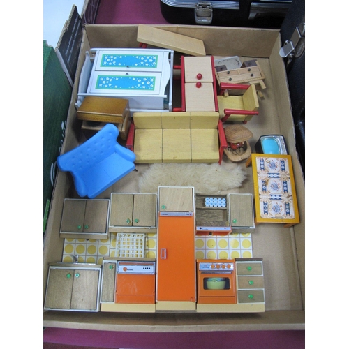 1345 - 1960's/1970's Dolls House Furniture, including four kitchen units by Lundby:- One Box