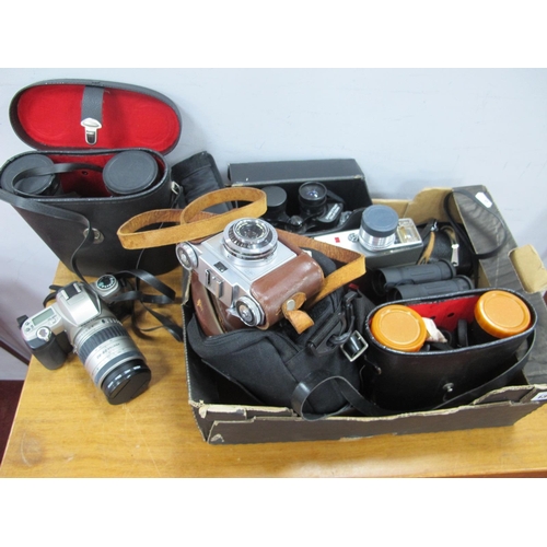 1387 - Zeiss Ikon Prontor SVS Camera, Pentax MZ-7 camera, Mark Scheffel zoom 10 x 30-50 binoculars, other b... 