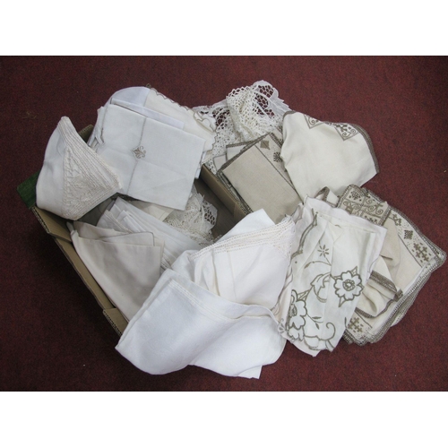 1417 - Vintage Doilies, linen napkins - One Box