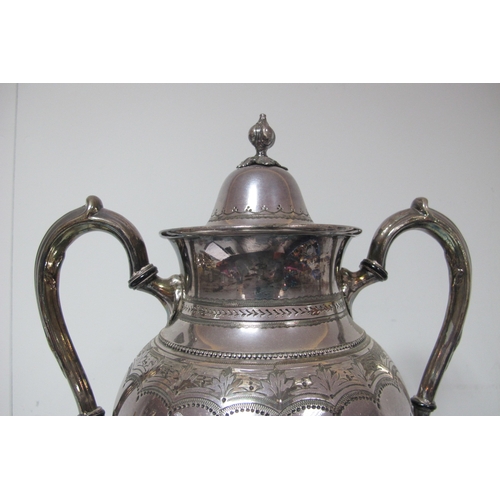 437 - A c.Late XIX Century Plated Samovar, of Aesthetic style; together with assorted boxed and cased plat... 