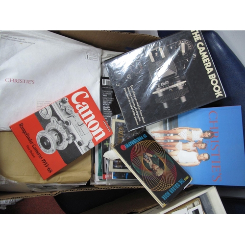 711 - A Large Quantity of Photographic Catalogues and Some Books, Canon, Pentax etc:- One Box.