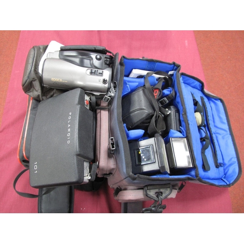 719 - Pentax P30 Camera Body, Pentax flash, Miranda flash, Rollei X115 camera in shoulder carry bag, Polar... 