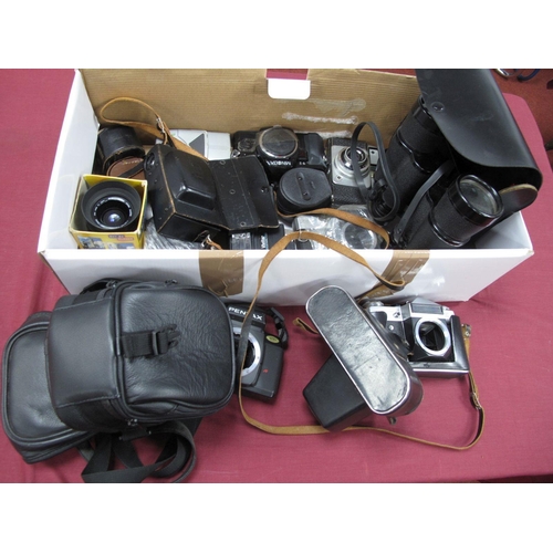 728 - Super Zenith 10  50 Fields Binoculars, Ilford camera, Zenit camera body, Minramd flash, Minolta, Pol... 