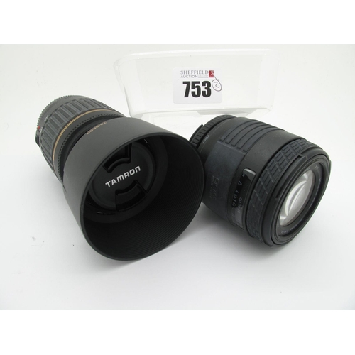 753 - Tamron AF 55-200mm 1:4 - 5.6 Zoom Lens, Sigma U.C zoom 70 - 210mm 1.4 - 5.6 zoom lens. (2)