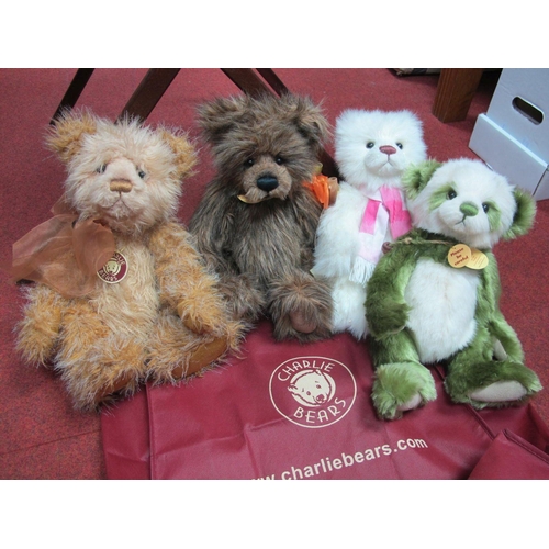 436 - Four Charlie Bears -  CB104717B Rodley, CB194342 Ella, CB151562 Anniversary Carol, CB194520 Louise, ... 