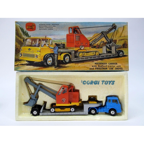 607 - Corgi Major Toys Gift Set No.27 Machinery Carrier with Bedford Tractor Unit and Priestman 