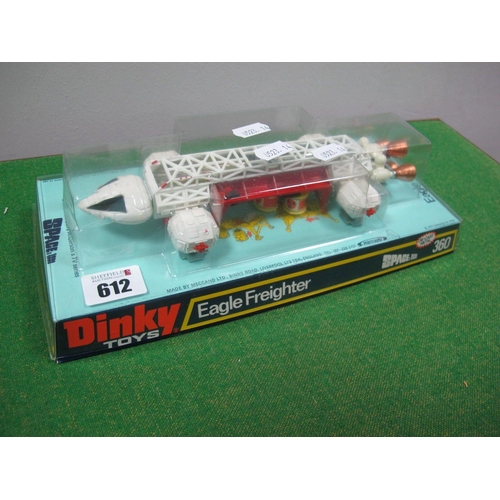 612 - A boxed Dinky Toys 360 Space 1999 Eagle Freighter, appears to be complete. Box and plastic in good c... 