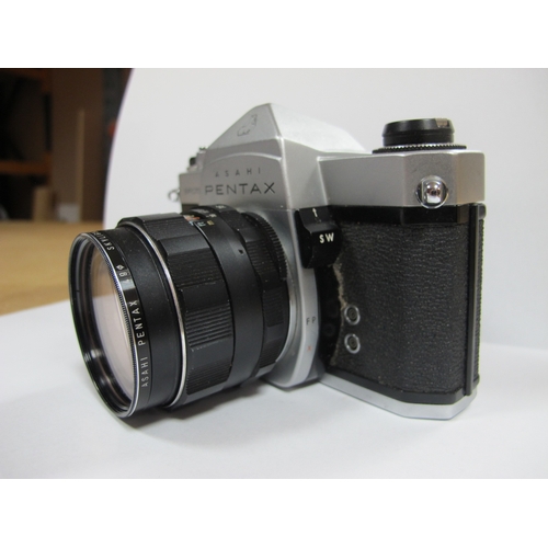 793 - Pentax Spotmatic SP, with Takumar 1.3 lens, lens holder with round lens hood cover.