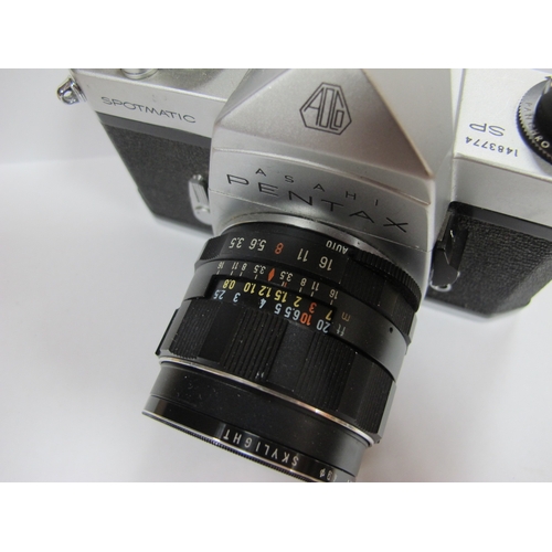 793 - Pentax Spotmatic SP, with Takumar 1.3 lens, lens holder with round lens hood cover.