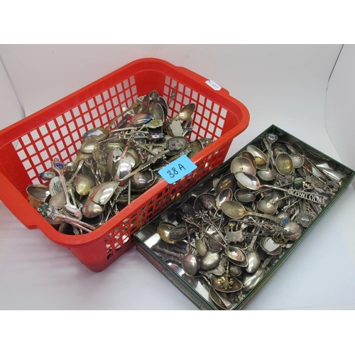 38A - A Mixed Lot of Assorted Souvenir and Other Teaspoons, including examples highlighted in enamel.
