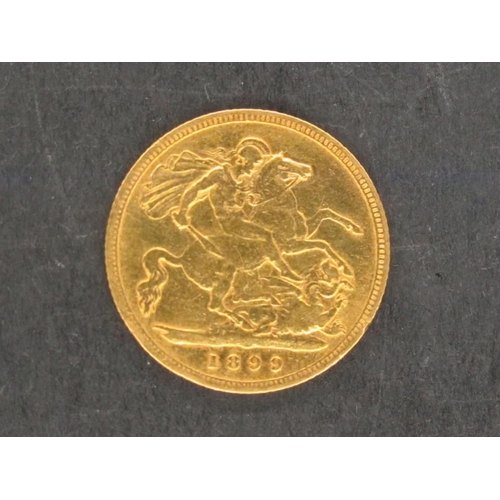 36 - A 1899 Queen Victoria Half Sovereign.