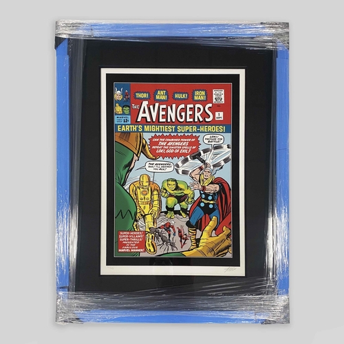 239 - Avengers Number 1 framed art print signed by Stan Lee, comes with CoA from Castle Galleries.