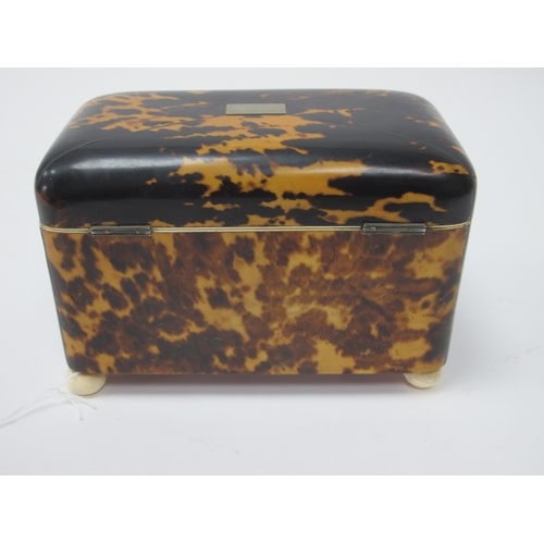 1173 - An Early XIX Century Tortoiseshell Tea Caddy, of rectangular form with domed cover with vacant carto... 