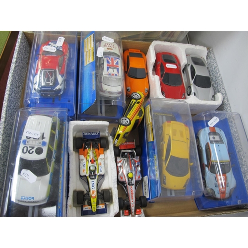 364 - A Tray of Eleven Scalextric Cars, to include Ferrari 360 x 2, Lamborghini Gallardo, Ferrari F430 GT,... 