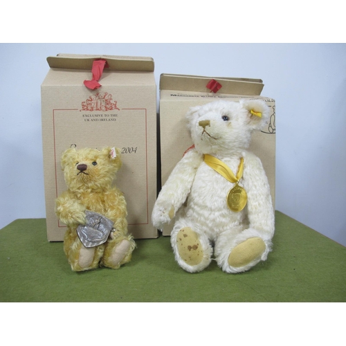 393 - Steiff - Two Boxed Bears, to include #01400 Exhibition Bear 2004 and Millennium Bear plus medal (bot... 