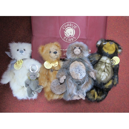 398 - Charlie Bears: Three Teddy Bears to include 'Bentley CBO104632', 'Alice CB094079B', 'Niamh CB094079A... 