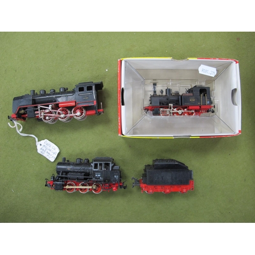 436 - Three 'HO' Gauge Fleischmann Continental Outline Steam Locomotives, a boxed Ref No. 4010 0-6-0, DB R... 