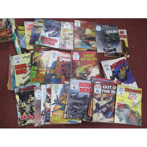 318 - A Tray of Various War Comics, to include Win or Lose, Home For a Hero, Mission to Greece, etc, (cond... 